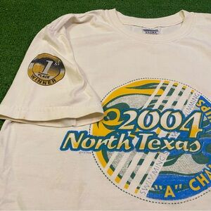 Vintage Y2K UNT University of North Texas Swim Championship 1st Place Winner Tee